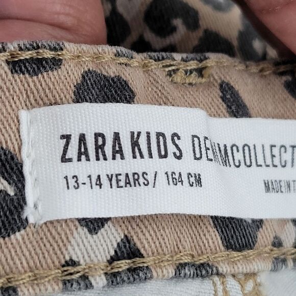 Zara Girls Leopard Pattern Jeans. Size 13/14 years - Picture 9 of 11